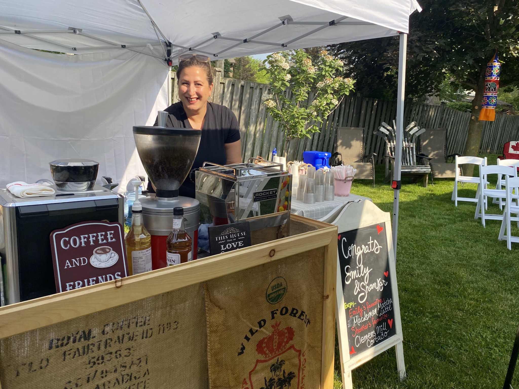 Cafe O wedding coffee bar setup